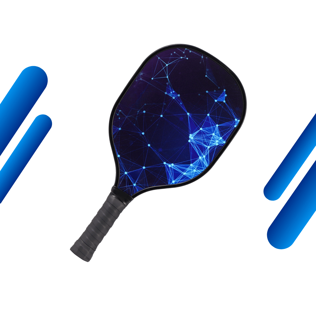 Blue Cosmic & Black Grip USAPA Wooden Pickleball Paddle