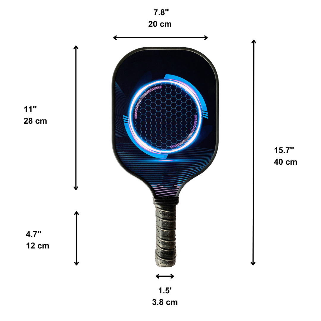 Blue Neon Cyber Pickleball Paddle – Carbon Fiber & Honeycomb