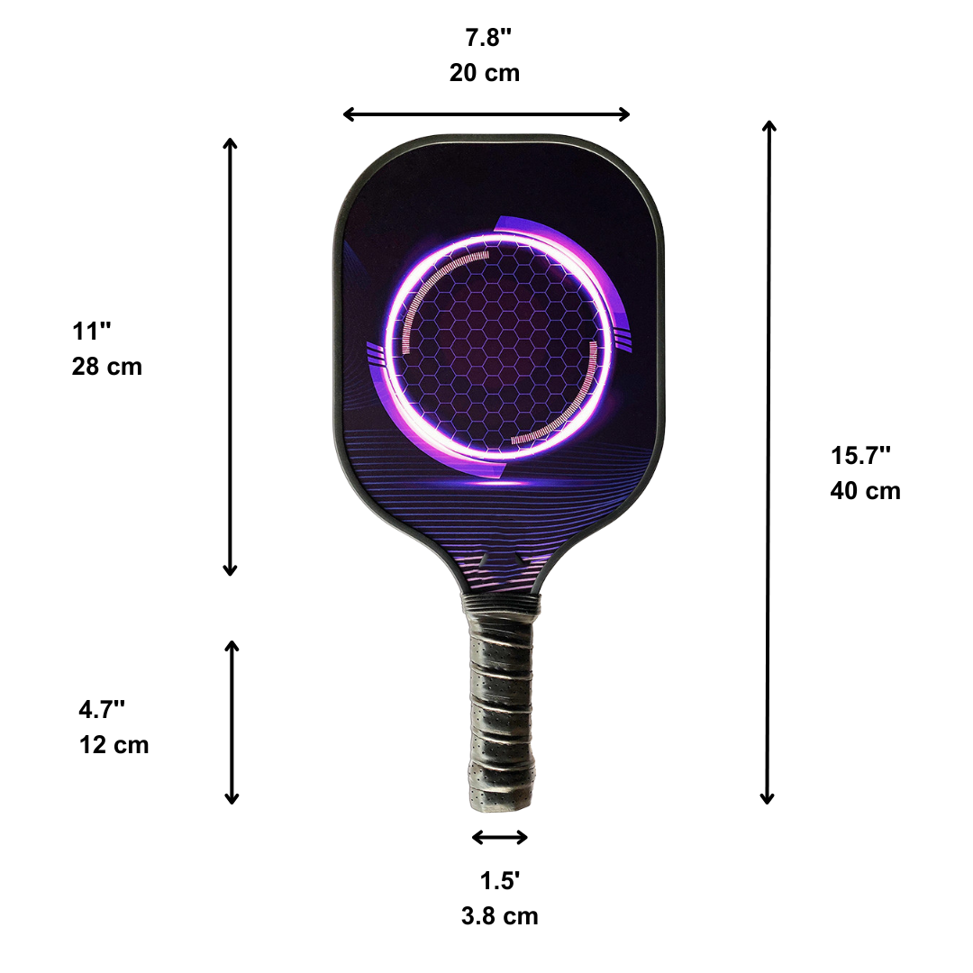 Purple Neon Cyber Pickleball Paddle – Carbon Fiber Honeycomb