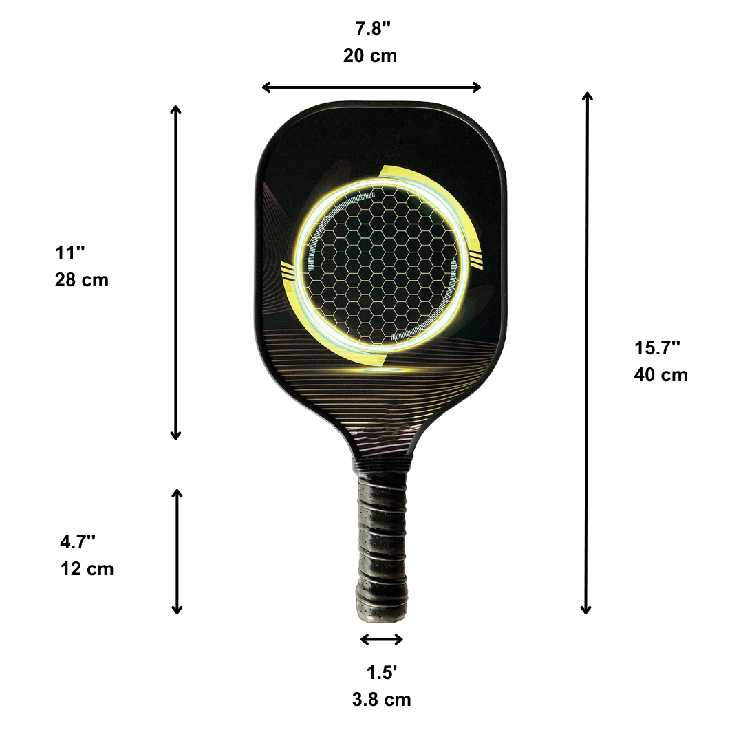 Yellow Neon Cyber Pickleball Paddle – Carbon Fiber Honeycomb