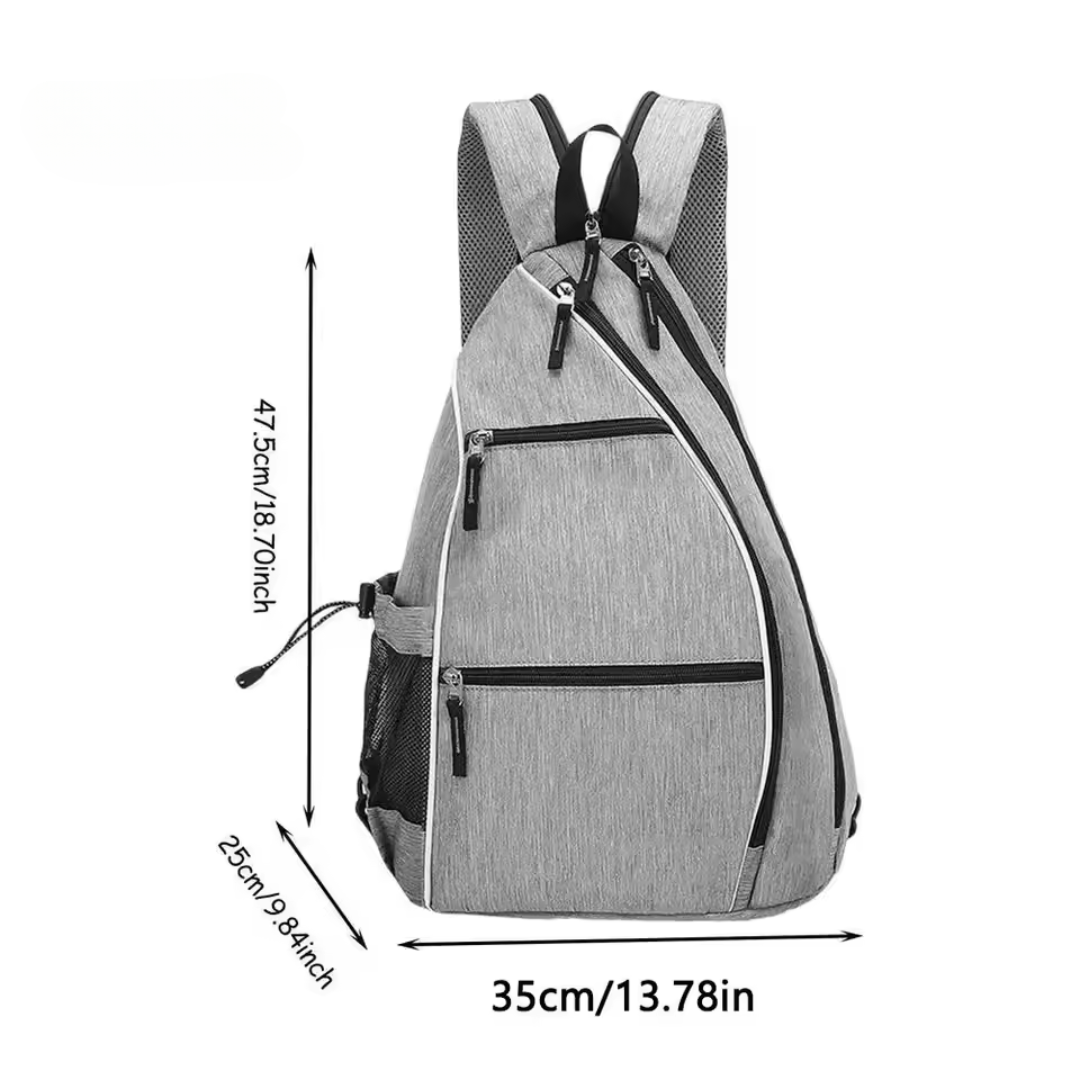 Adjustable & Versatile Grey Pickleball Sling Bag