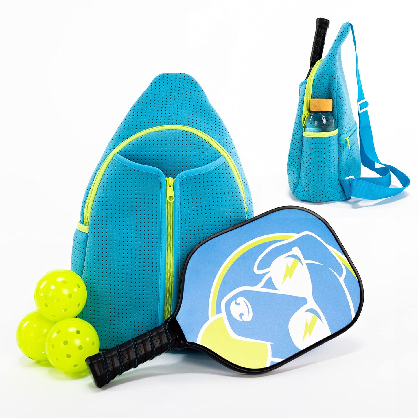 Versatile Blue Neoprene Pickleball Sling blue Bag