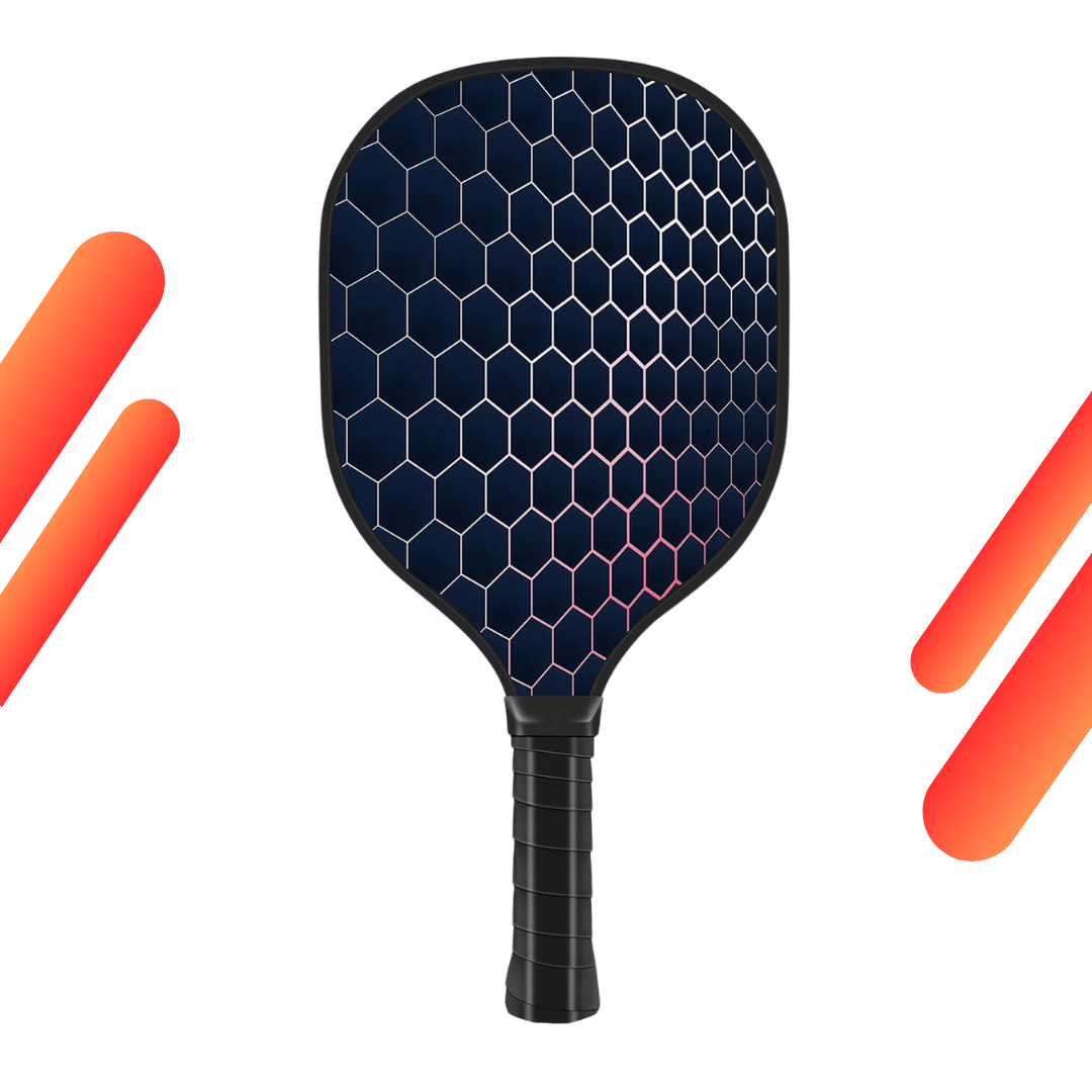 Navy Hex Strike & Black Grip USAPA Wooden Pickleball Paddle