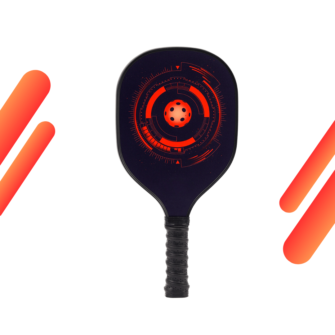Red Ball Target & Black Grip USAPA Wooden Pickleball Paddle