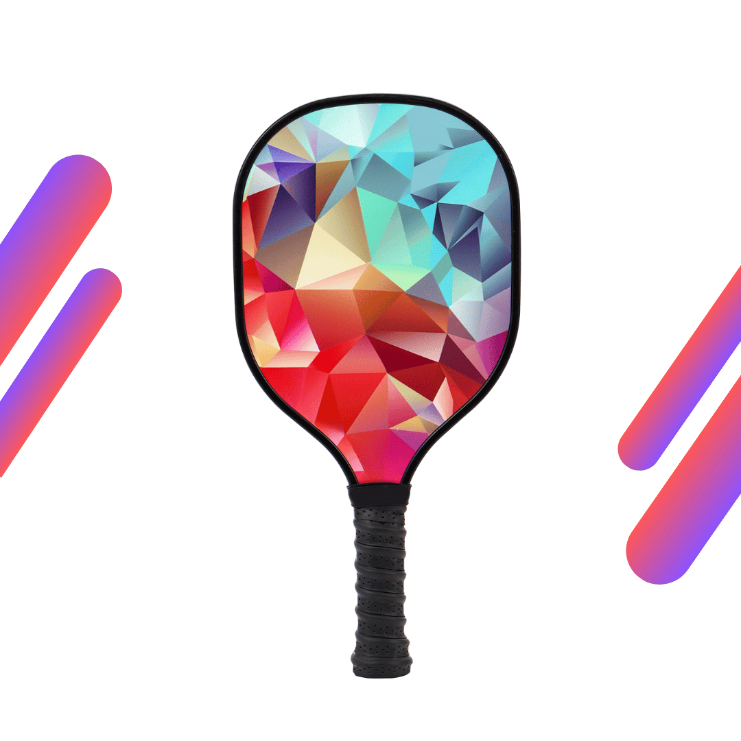Multicolour Prism & Black Grip USAPA Wooden Pickleball Paddle