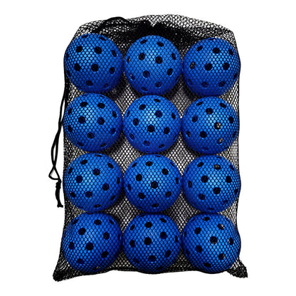 Premium Indoor & Outdoor Pickleball Balls – 12-Pack with Net Bag