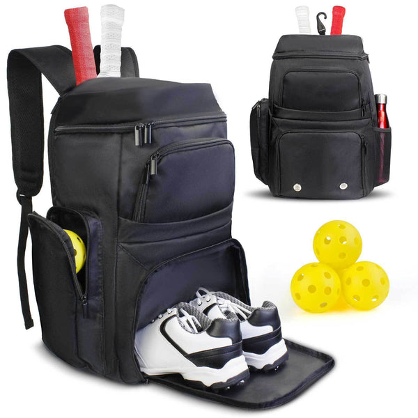 
Pickleball Bag Backpack with Shoe Compartment – Large Capacity & Fence Hook