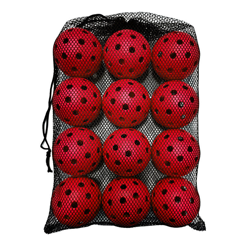 Premium Indoor & Outdoor Pickleball Balls – 12-Pack with Net Bag