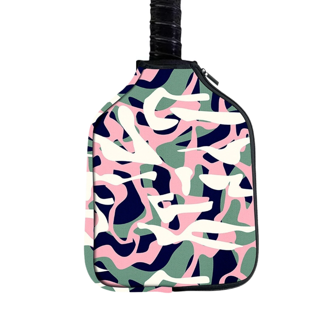 Vibrant Camo Waterproof Neoprene Pickleball Paddle Case