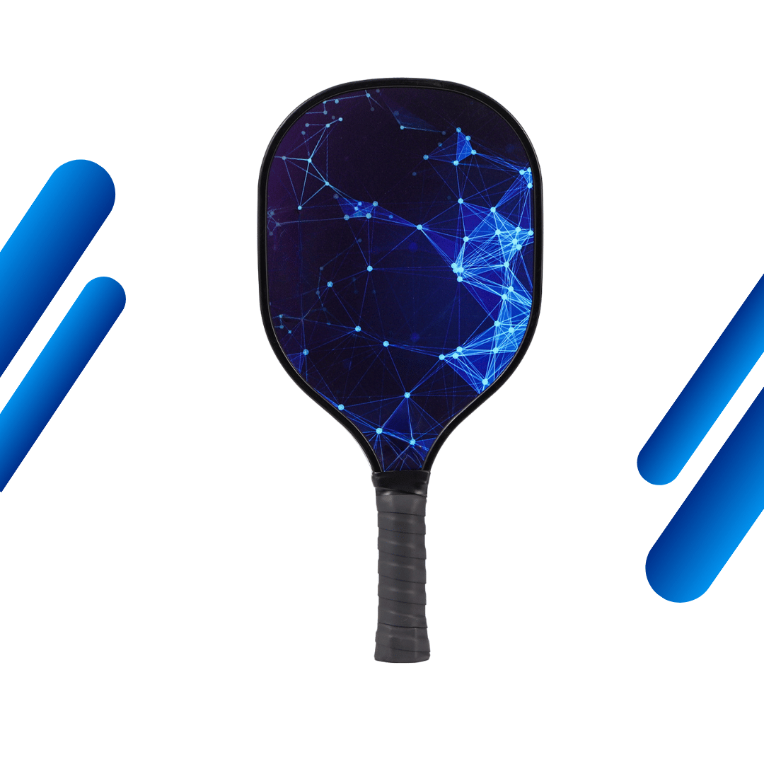 Blue Cosmic & Black Grip USAPA Wooden Pickleball Paddle