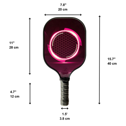 Red Neon Cyber Pickleball Paddle – Carbon Fiber & Honeycomb
