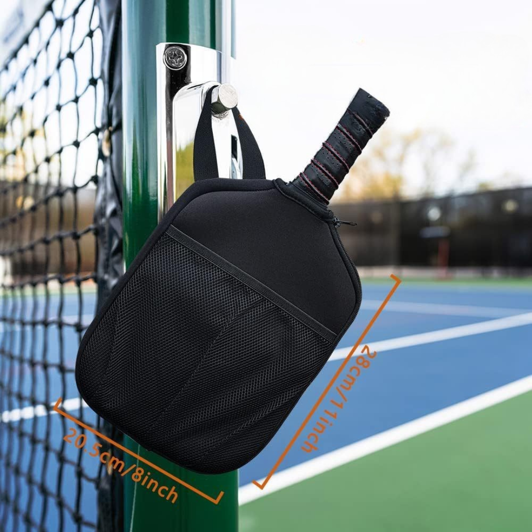 Pickleball Paddle Neoprene Cover with Hand Strap & Mesh Pockets
