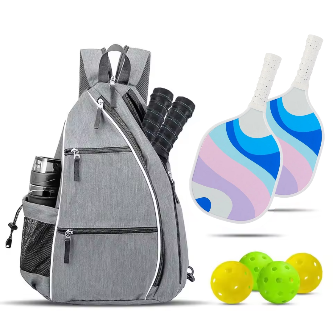 Adjustable & Versatile Grey Pickleball Sling Bag