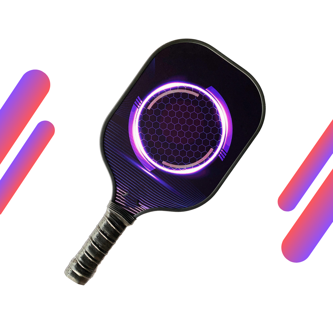 Purple Neon Cyber Pickleball Paddle – Carbon Fiber Honeycomb