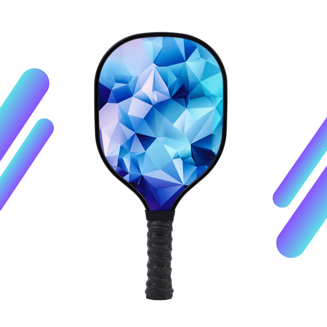 Light Blue Crystal & Black Grip USAPA Wooden Pickleball Paddle
