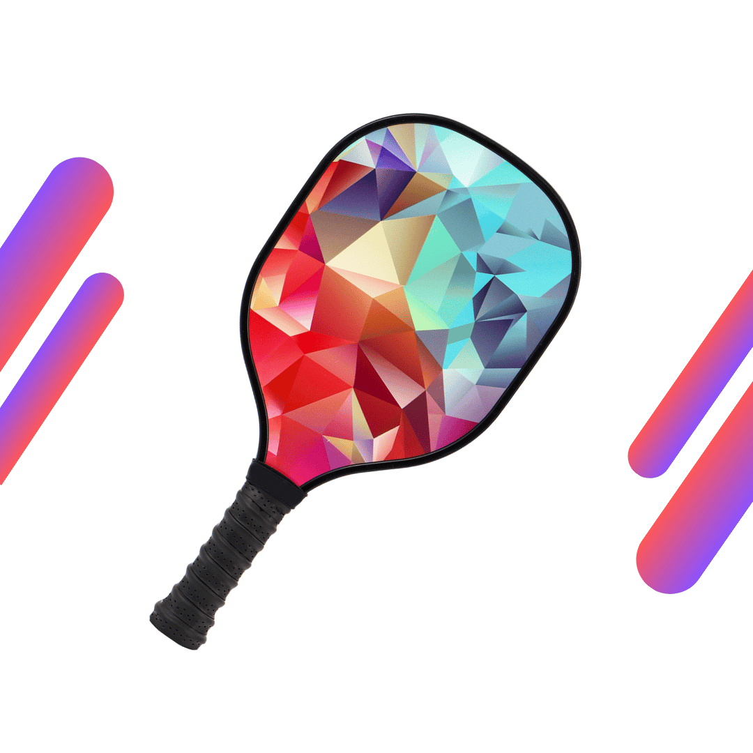 Multicolour Prism & Black Grip USAPA Wooden Pickleball Paddle