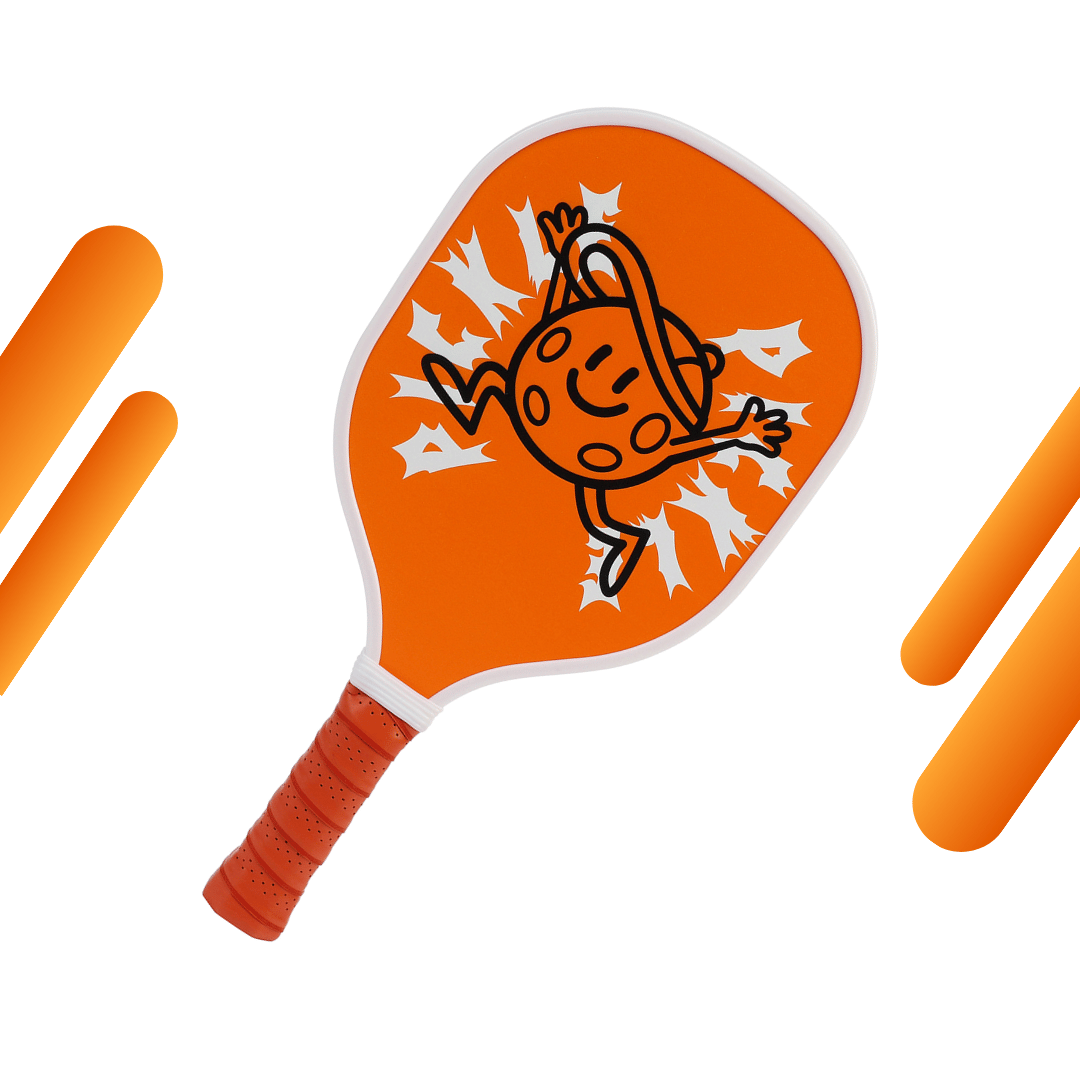 Orange Smash & Grip USAPA Wooden Pickleball Paddle
