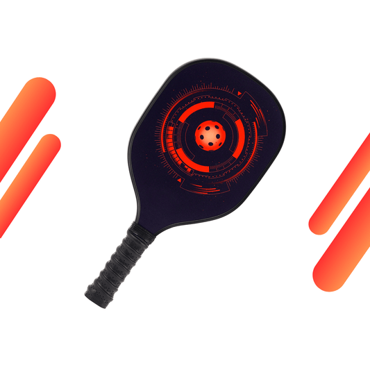 Red Ball Target & Black Grip USAPA Wooden Pickleball Paddle