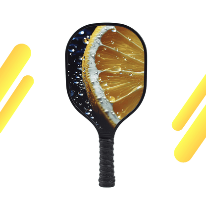 Yellow Citrus Burst & Black Grip USAPA Wooden Pickleball Paddle