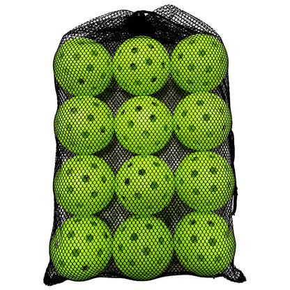 Premium Indoor & Outdoor Pickleball Balls – 12-Pack with Net Bag
